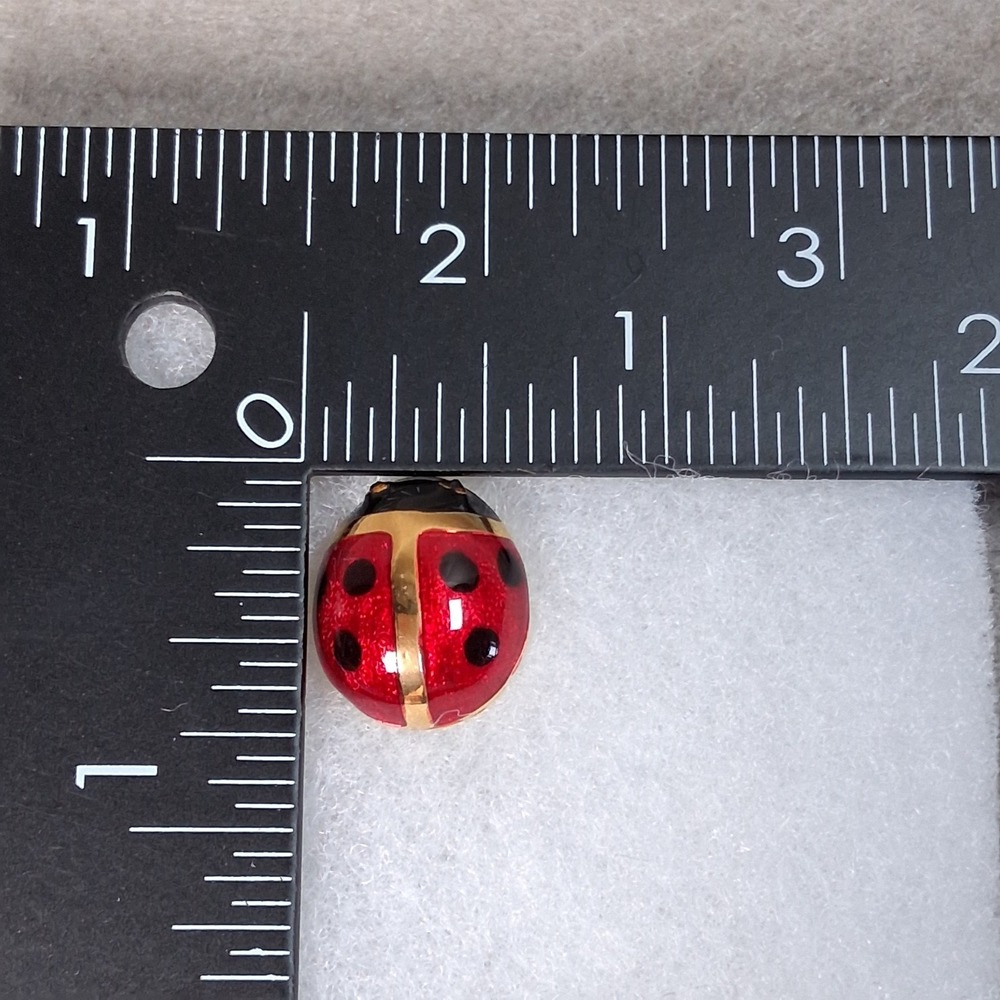 Vintage Carolee Signed Red Enamel Ladybug Pin Lapel Pin Gold Tone Scatter Pin - Picture 9 of 9